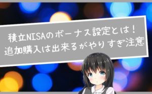 積立NISAのボーナス設定とは!追加購入は出来るがやりすぎ注意!